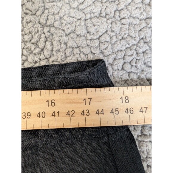 Banana Republic Button Front Linen Blend Black Skirt Size 16 Preppy Academia - Picture 4 of 11